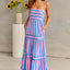 Striped Suspender Maxi Dress – Square Neck Backless Summer Dress with Pockets - Knack'd Up