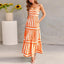 Striped Suspender Maxi Dress – Square Neck Backless Summer Dress with Pockets - Knack'd Up