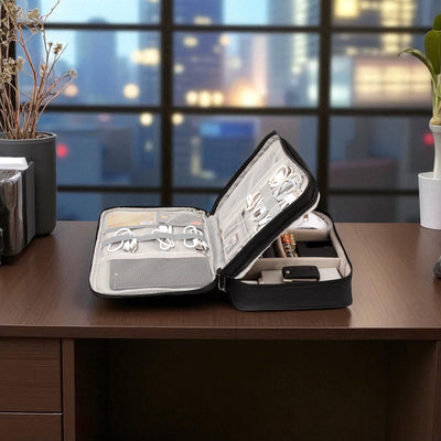 Tech Tamer Travel Organizer – Waterproof Electronics Storage Case for Cables, Chargers & Accessories - Knack'd Up