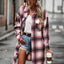 Temperament Leisure Long Plaid Tunic Cardigan Coat – Cozy Chic Fall & Winter Outerwear - Knack'd Up