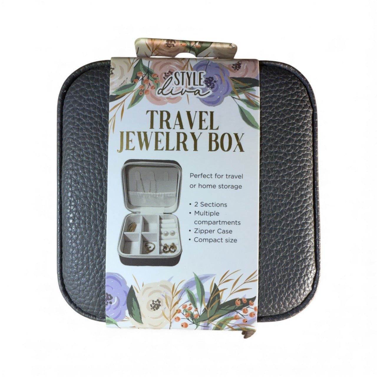 The Style Diva Travel Jewelry Box – Compact Organizer for Earrings, Rings & Necklaces | Perfect Gift for Women - Knack'd Up