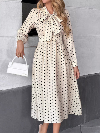 Tie Front Polka Dot Dress - Knack'd Up