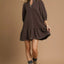 Umgee French Terry Ruffle Hem Dress with Plaid Trim - Knack'd Up