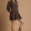 Umgee French Terry Ruffle Hem Dress with Plaid Trim - Knack'd Up