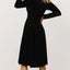 Velvet Deep V - Neck Long Sleeve Dress - Knack'd Up