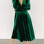 Velvet Deep V - Neck Long Sleeve Dress - Knack'd Up
