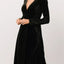 Velvet Deep V - Neck Long Sleeve Dress - Knack'd Up