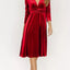 Velvet Deep V - Neck Long Sleeve Dress - Knack'd Up