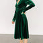 Velvet Deep V - Neck Long Sleeve Dress - Knack'd Up