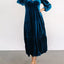 Velvet Tiered Long Sleeve Midi Dress - Knack'd Up