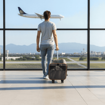 VEVOR Rolling Pet Carrier – Airline Approved Wheeled Travel Bag with Telescopic Handle & Shoulder Strap (Grey) - Knack'd Up