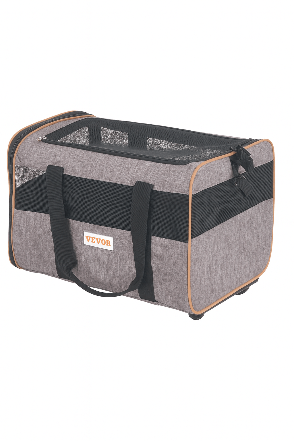 VEVOR Rolling Pet Carrier – Airline Approved Wheeled Travel Bag with Telescopic Handle & Shoulder Strap (Grey) - Knack'd Up