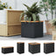 vidaXL Planter Decorative Outdoor Patio Plant Pot Flower Box Black Poly Rattan - Knack'd Up