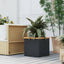 vidaXL Planter Decorative Outdoor Patio Plant Pot Flower Box Black Poly Rattan - Knack'd Up