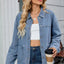 Washed Oversized Button Down Denim Jacket - Knack'd Up