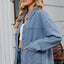 Washed Oversized Button Down Denim Jacket - Knack'd Up