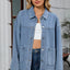 Washed Oversized Button Down Denim Jacket - Knack'd Up