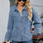 Washed Oversized Button Down Denim Jacket - Knack'd Up