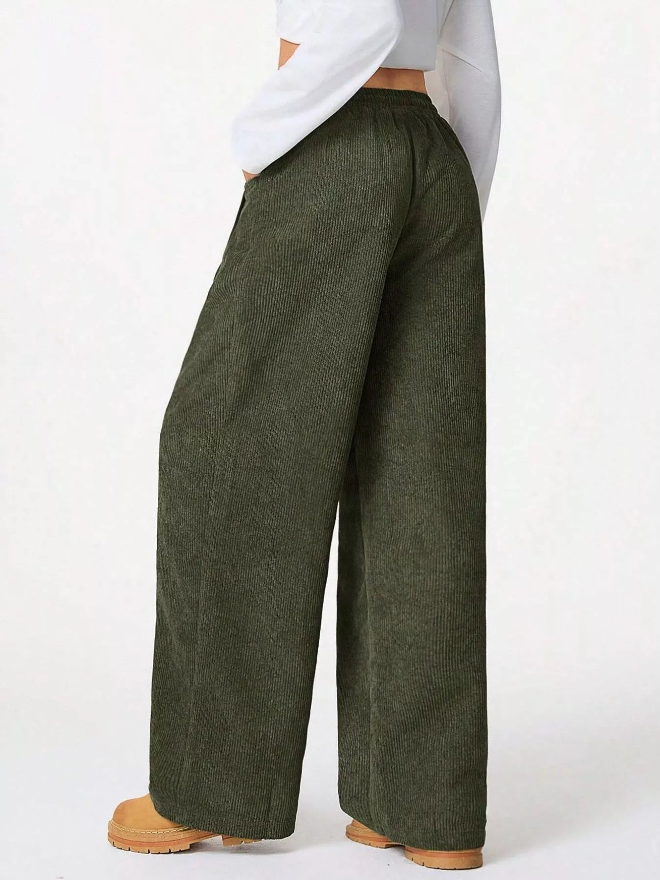 Wide Leg Corduroy Drawstring Pants - Knack'd Up