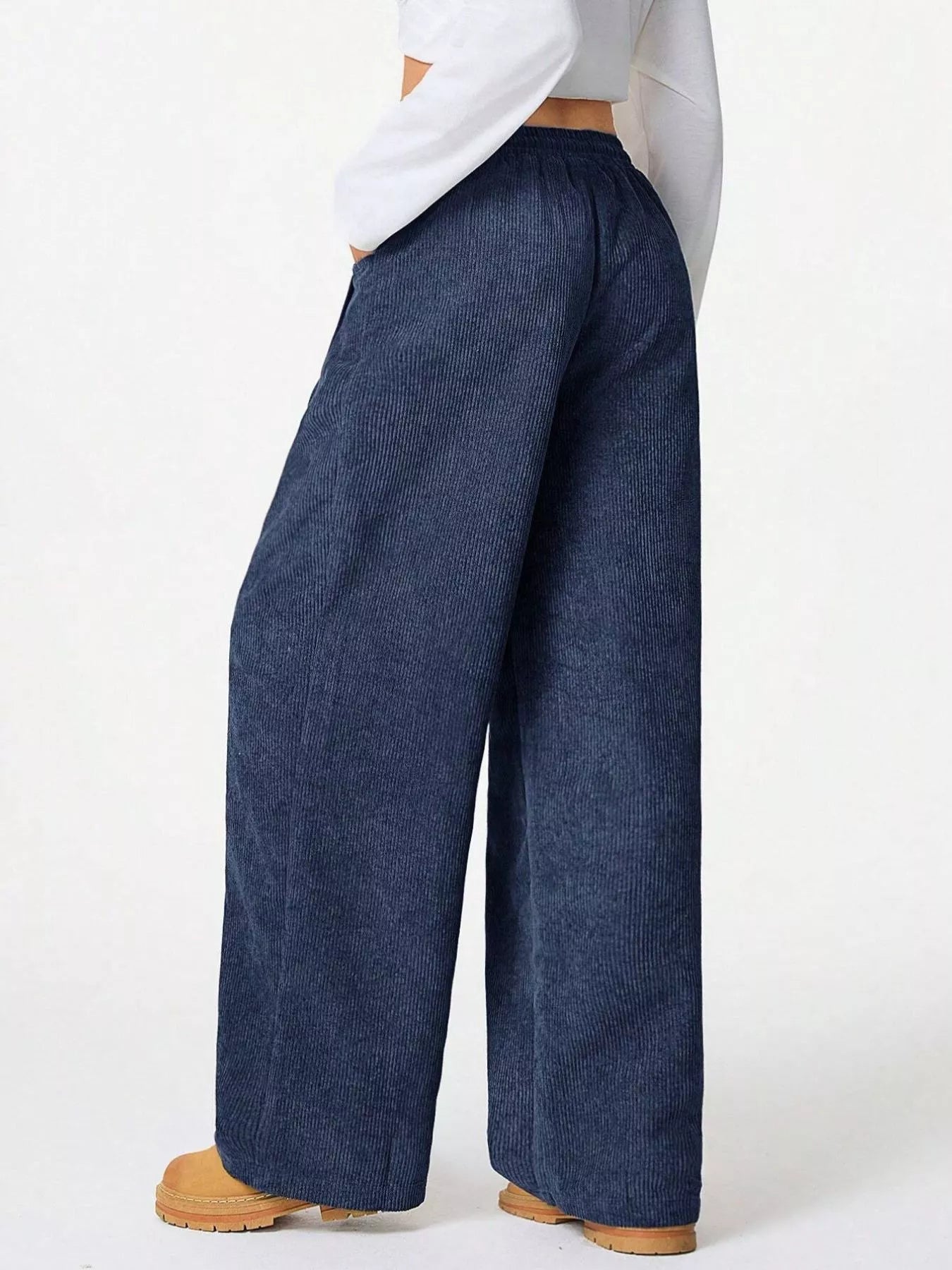 Wide Leg Corduroy Drawstring Pants - Knack'd Up