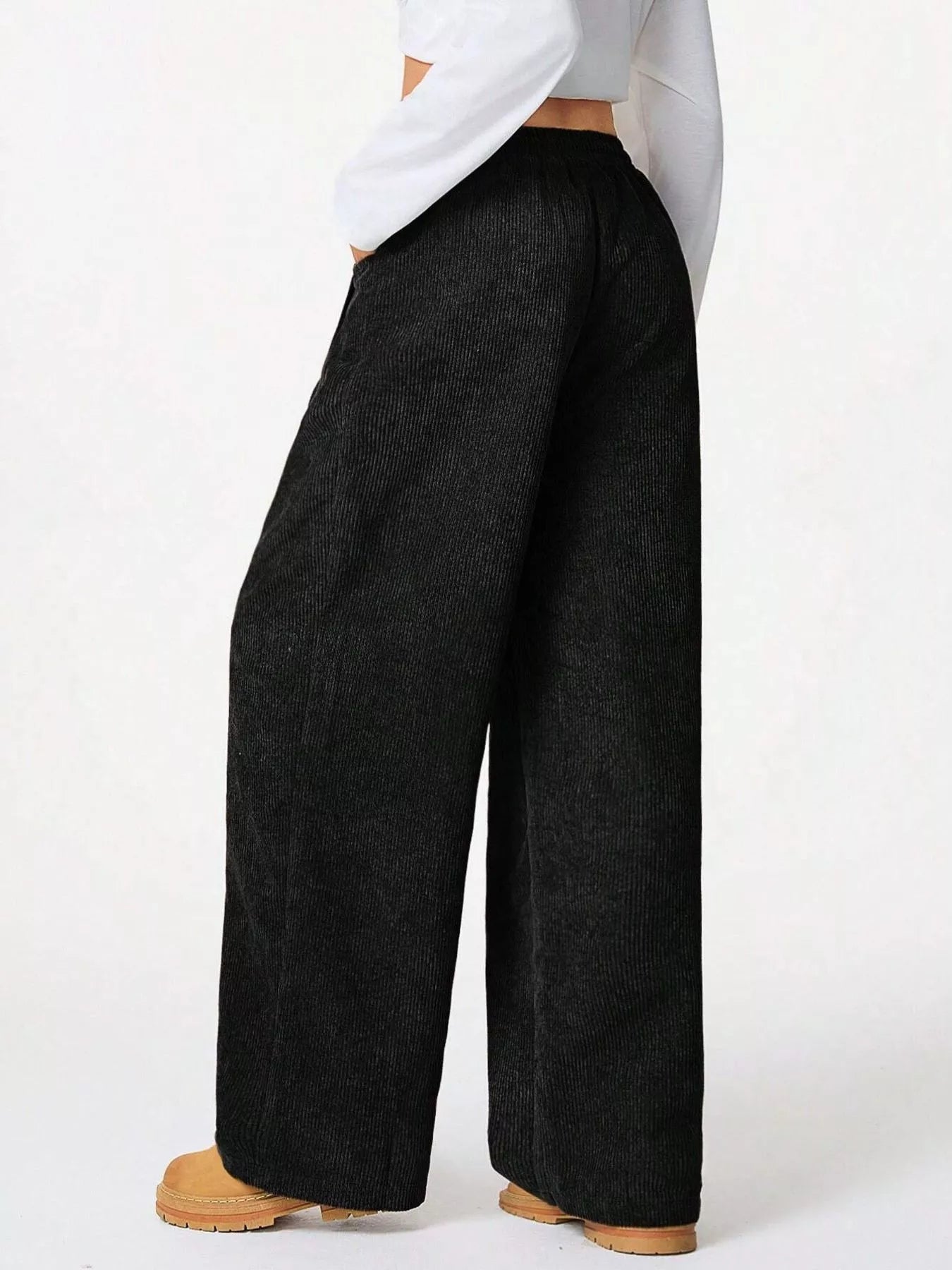 Wide Leg Corduroy Drawstring Pants - Knack'd Up