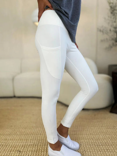 Wide Waistband Sports Leggings - Knack'd Up