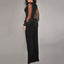 Women’s Elegant V - Neck Mesh Long Sleeve Wide - Leg Jumpsuit – Chic Party Romper with Rivet Cuffs - Knack'd Up