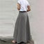 Women’s High - Waisted A - Line Midi Skirt – Solid Color Flared Skirt with Front Slit, Button Detail & Pockets, Elegant Casual Skirt for Spring & Fall - Knack'd Up