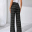 Women’s High - Waisted Plaid Straight Leg Pants – Elegant Office & Casual Trousers for Spring & Fall - Knack'd Up