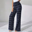 Women’s High - Waisted Plaid Straight Leg Pants – Elegant Office & Casual Trousers for Spring & Fall - Knack'd Up