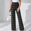 Women’s High - Waisted Plaid Straight Leg Pants – Elegant Office & Casual Trousers for Spring & Fall - Knack'd Up