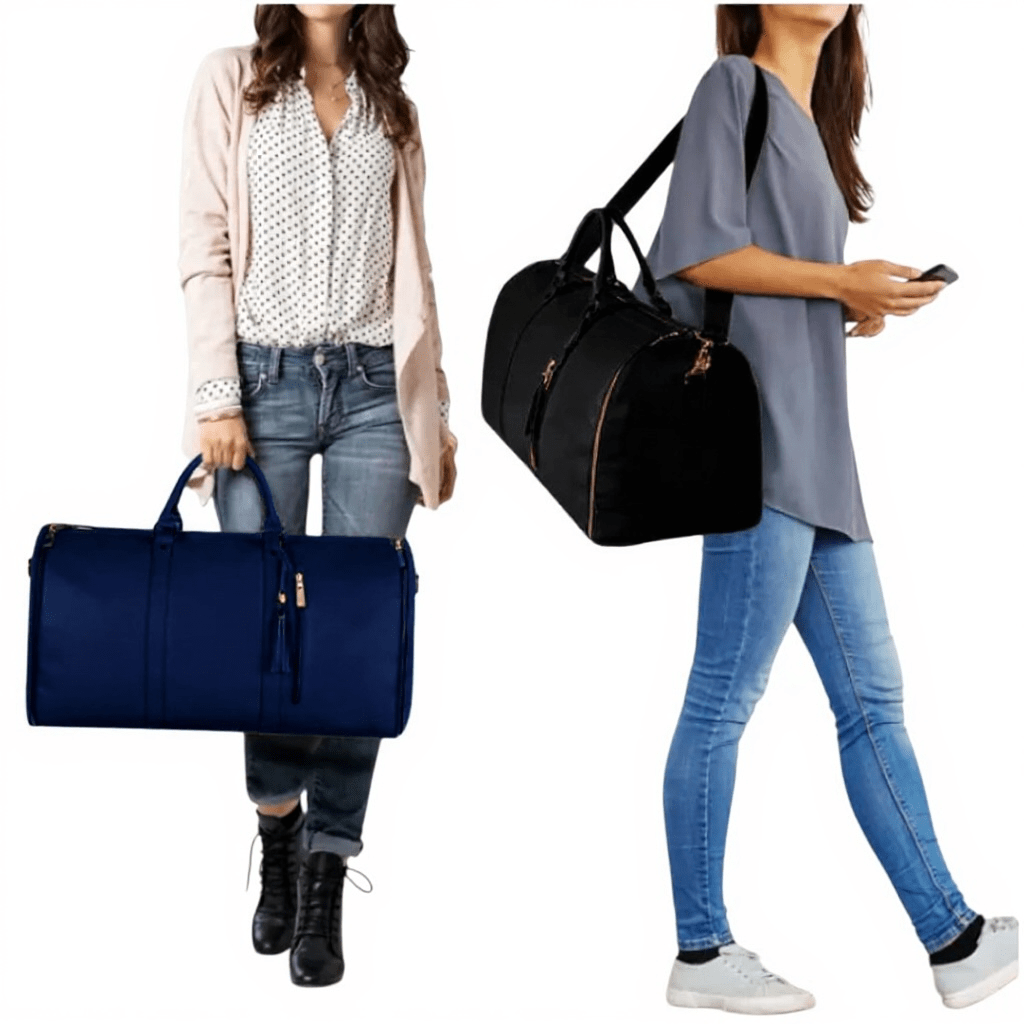 Women’s Large Travel Duffle Bag – Foldable Waterproof Weekender with Shoe Compartment for Gym or Getaways - Knack'd Up