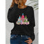 Women’s Long Sleeve Holiday T-Shirt – Cute Christmas Tree Graphic Tee, Festive Winter Casual Top - Knack'd Up