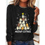 Women’s Long Sleeve Holiday T-Shirt – Cute Christmas Tree Graphic Tee, Festive Winter Casual Top - Knack'd Up