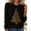 Women’s Long Sleeve Holiday T-Shirt – Cute Christmas Tree Graphic Tee, Festive Winter Casual Top - Knack'd Up
