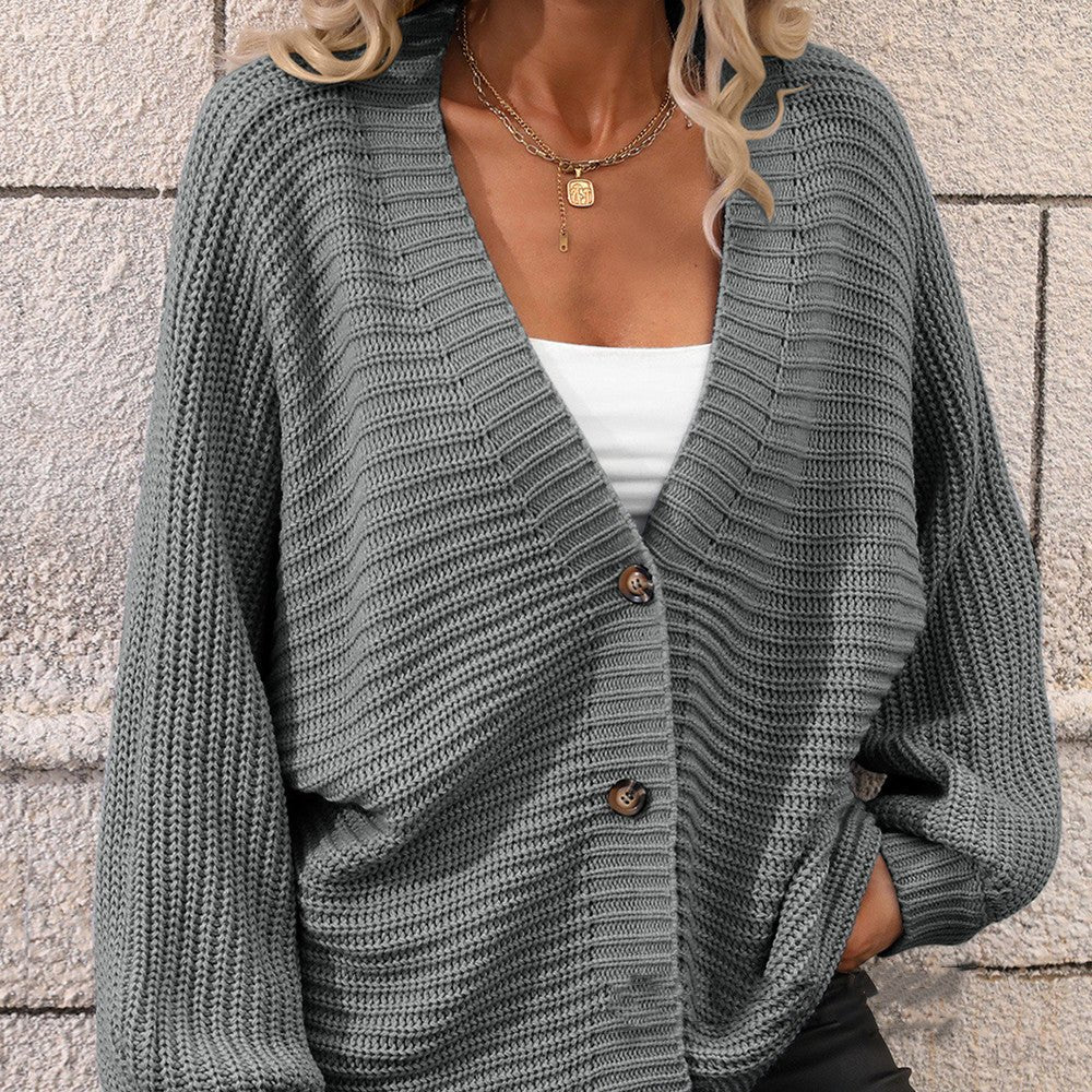Women’s Oversized Knit Cardigan – Cozy Button - Down Sweater with Deep V - Neck | Effortless Fall & Winter Layer - Knack'd Up