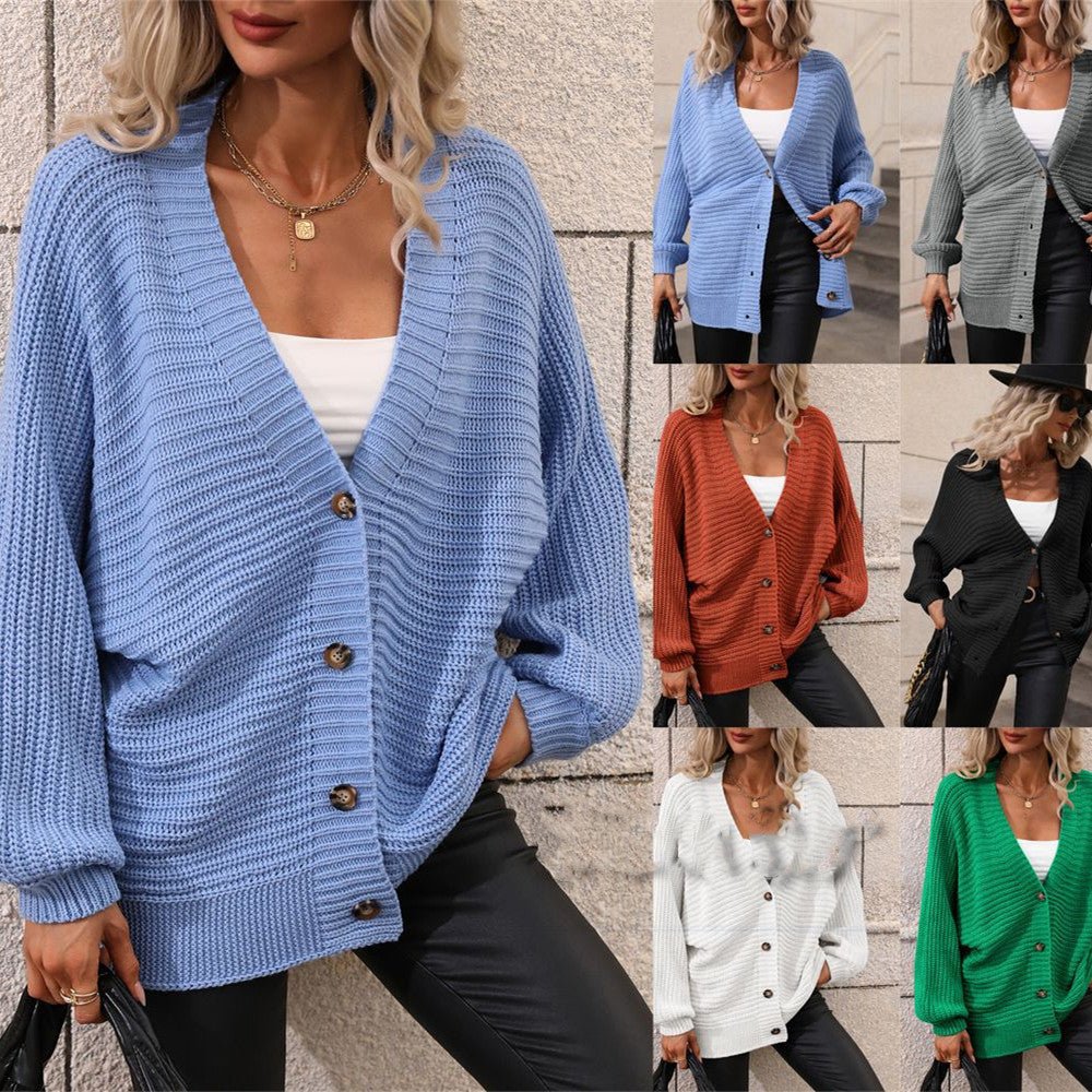 Women’s Oversized Knit Cardigan – Cozy Button - Down Sweater with Deep V - Neck | Effortless Fall & Winter Layer - Knack'd Up