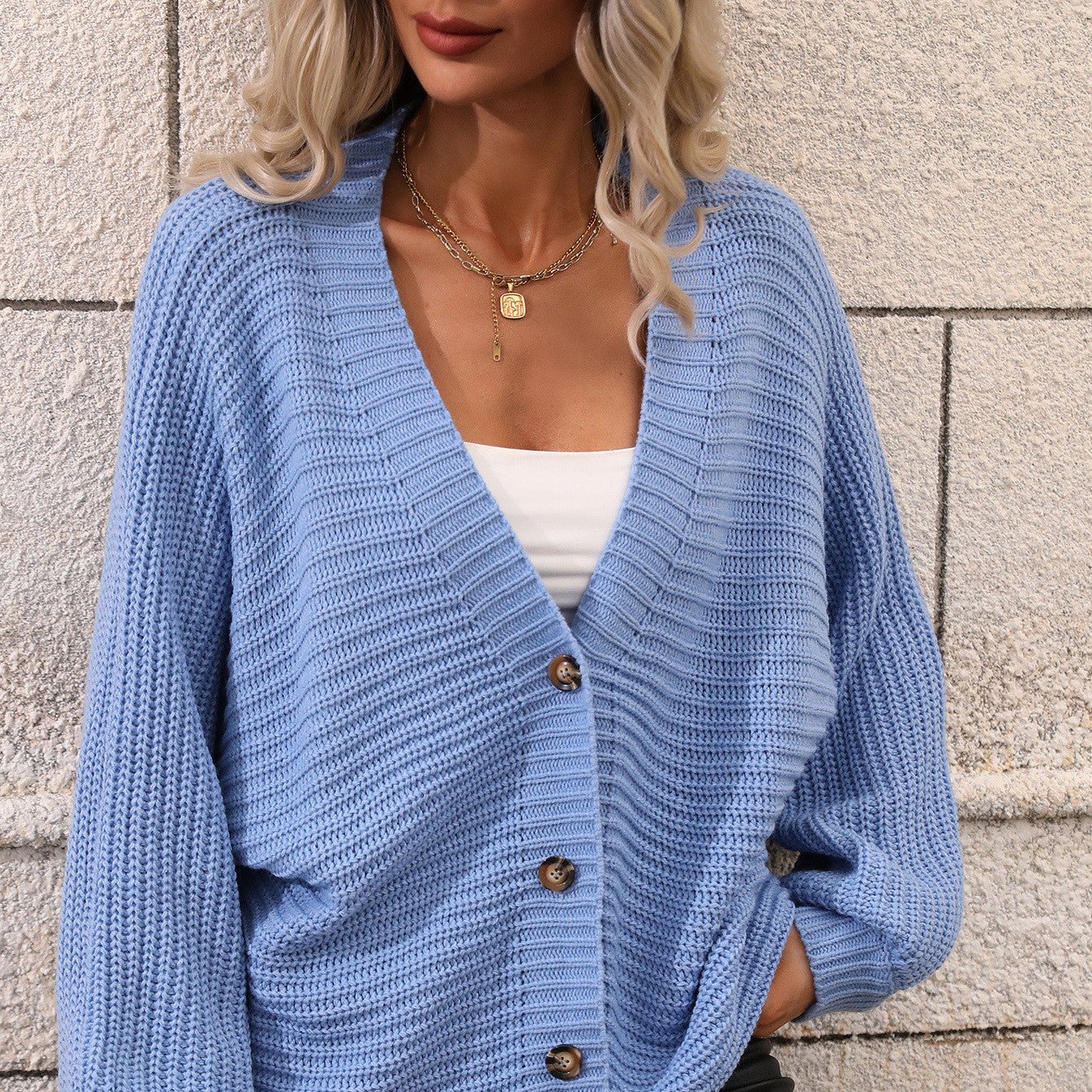 Women’s Oversized Knit Cardigan – Cozy Button - Down Sweater with Deep V - Neck | Effortless Fall & Winter Layer - Knack'd Up