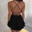 Women’s Satin Lace - Up Suspender Mini Dress – Elegant Backless A - Line Short Dress - Knack'd Up
