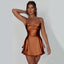 Women’s Satin Lace - Up Suspender Mini Dress – Elegant Backless A - Line Short Dress - Knack'd Up