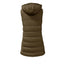 Women's Solid Color Sleeveless Hooded Vest, Mid - Length Zip - Front Waistcoat With Pockets For Spring And Fall Layering - Knack'd Up