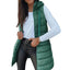 Women's Solid Color Sleeveless Hooded Vest, Mid - Length Zip - Front Waistcoat With Pockets For Spring And Fall Layering - Knack'd Up