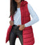 Women's Solid Color Sleeveless Hooded Vest, Mid - Length Zip - Front Waistcoat With Pockets For Spring And Fall Layering - Knack'd Up