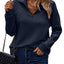 Women’s Stand Collar Zipper Pullover Sweatshirt – Casual Striped Long Sleeve Top for Spring & Autumn - Knack'd Up