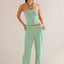 Women’s Striped Knit Lounge Set – Soft Stretchy 2 - Piece Tank & Flare Pants | Effortless Coastal - Chic Outfit - Knack'd Up