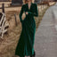 Women's Velvet Maxi Dress, Fall Long Sleeve Lapel V - Neck Casual Dress With Belt - Knack'd Up